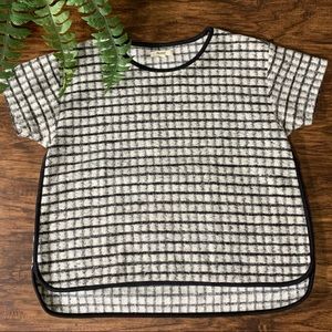 Madewell Windowpane Short Sleeve Sweater